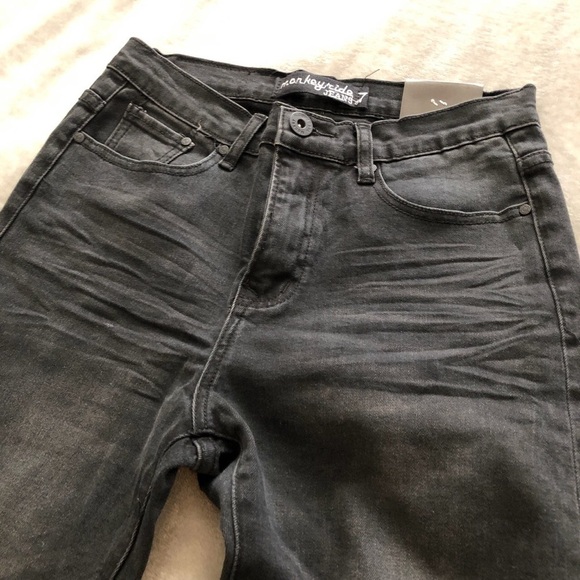 Monkey Ride Mid Rise Faded black jeans women Size 7 - Picture 3 of 4
